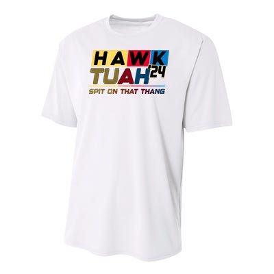 Hawk Tuah 24 Spit On That Thang Funny Saying Youth Performance Sprint T-Shirt