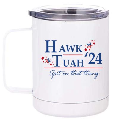 Hawk Tuah 2024 Patriotic Election Stars 12 oz Stainless Steel Tumbler Cup