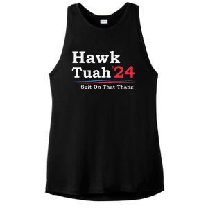 Hawk Tuah 2024 Spit On That Thang Viral Ladies PosiCharge Tri-Blend Wicking Tank