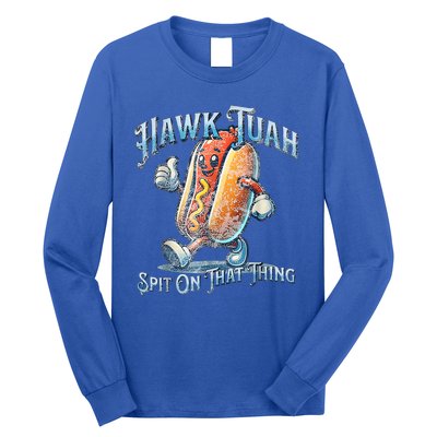 Hawk Tuah 24 Spit On That Thang 4th Of July Funny Hot Dog Long Sleeve Shirt