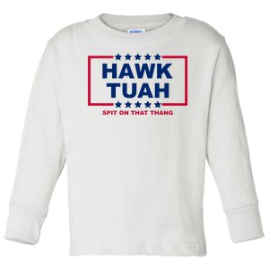 Hawk Tuah 24 Funny Spit On That Thang Utah Girl Toddler Long Sleeve Shirt