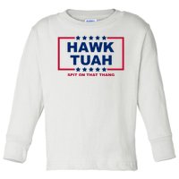 Hawk Tuah 24 Funny Spit On That Thang Utah Girl Toddler Long Sleeve Shirt