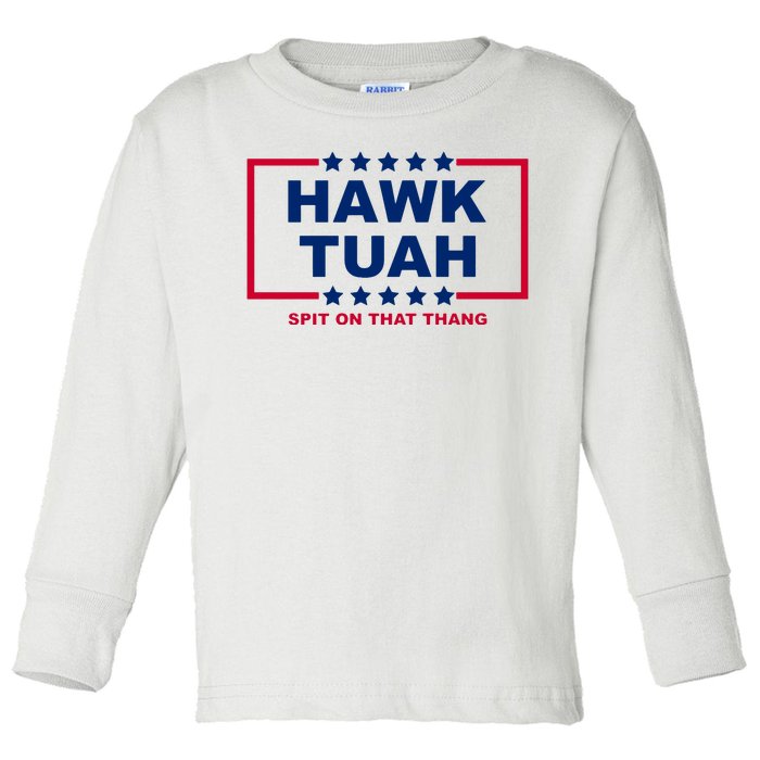 Hawk Tuah 24 Funny Spit On That Thang Utah Girl Toddler Long Sleeve Shirt