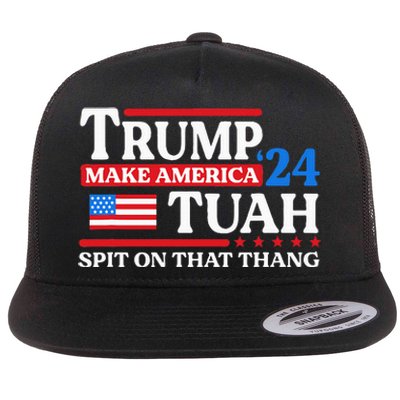 Hawk Tush 24 Funny Trump 2024 Flag Maga Spit On That Thing Flat Bill Trucker Hat