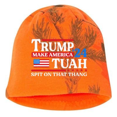 Hawk Tush 24 Funny Trump 2024 Flag Maga Spit On That Thing Kati - Camo Knit Beanie