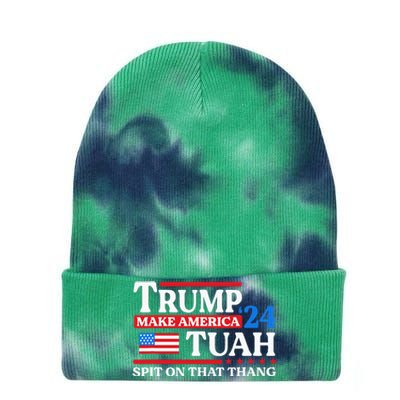 Hawk Tush 24 Funny Trump 2024 Flag Maga Spit On That Thing Tie Dye 12in Knit Beanie