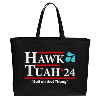 Hawk Tuah 24 Spit On That Thang Cotton Canvas Jumbo Tote