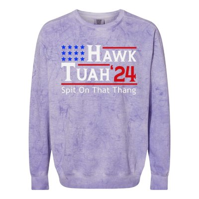 Hawk Tuah 24 Viral Humor For Election Season Colorblast Crewneck Sweatshirt