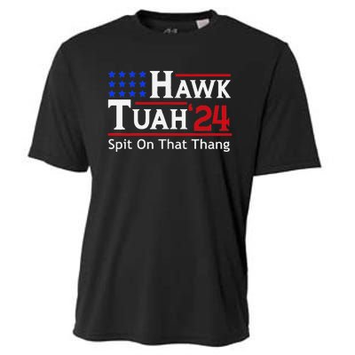 Hawk Tuah 24 Viral Humor For Election Season Cooling Performance Crew T-Shirt