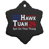 Hawk Tuah 24 Viral Humor For Election Season Ceramic Star Ornament