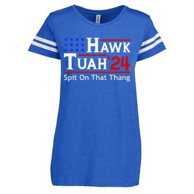 Hawk Tuah 24 Viral Humor For Election Season Enza Ladies Jersey Football T-Shirt