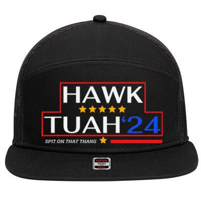 Hawk Tush 24 Retro Political Humor For 2024 7 Panel Mesh Trucker Snapback Hat