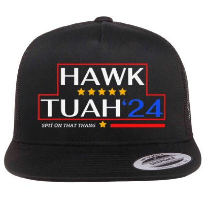 Hawk Tush 24 Retro Political Humor For 2024 Flat Bill Trucker Hat