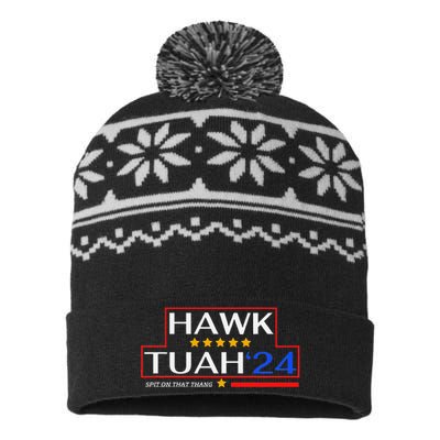 Hawk Tush 24 Retro Political Humor For 2024 USA-Made Snowflake Beanie