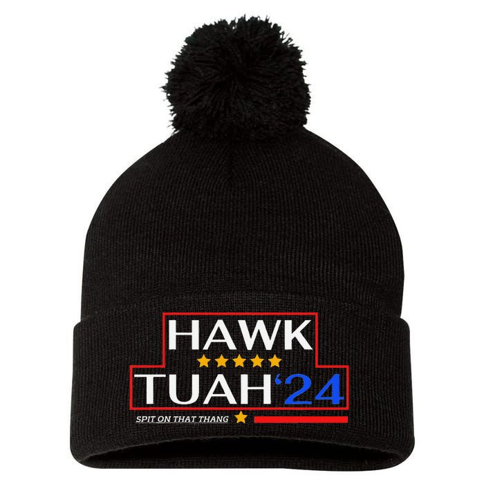 Hawk Tush 24 Retro Political Humor For 2024 Pom Pom 12in Knit Beanie