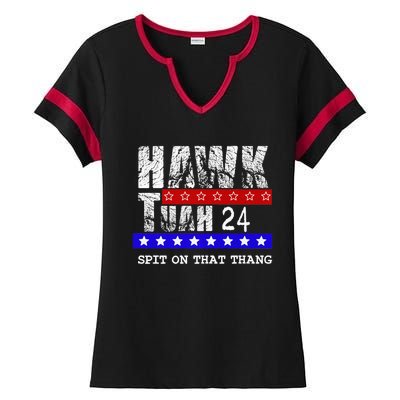 Hawk Tuah 24 Spit On That Thang Ladies Halftime Notch Neck Tee