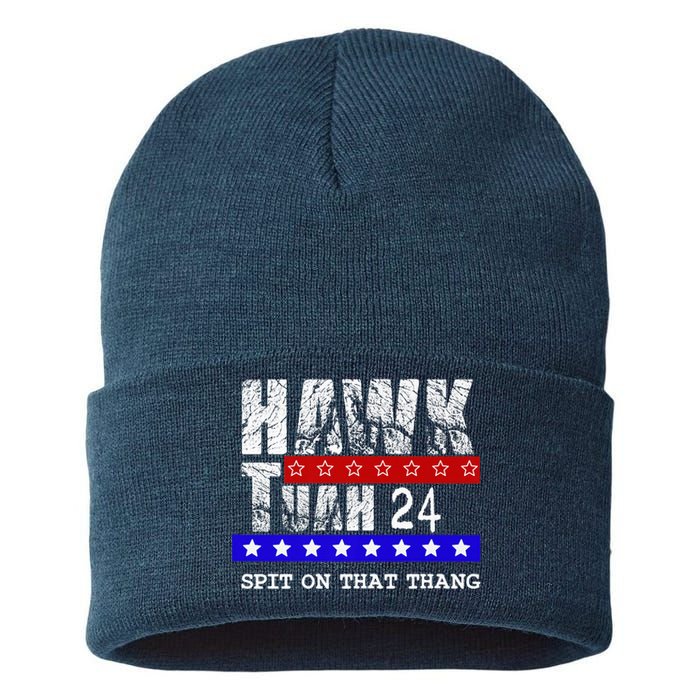 Hawk Tuah 24 Spit On That Thang Sustainable Knit Beanie