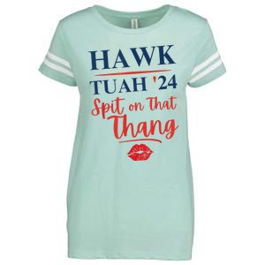 Hawk Tuah 24 Spit On That Thang Red Lips Enza Ladies Jersey Football T-Shirt