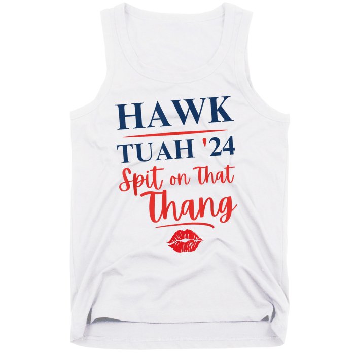 Hawk Tuah 24 Spit On That Thang Red Lips Tank Top