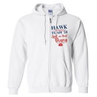 Hawk Tuah 24 Spit On That Thang Red Lips Full Zip Hoodie