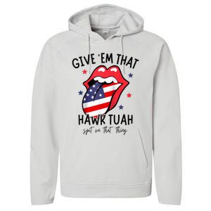 Hawk Tuah 24 Spit On That Thang Tees Hb Hawk Tuah Spit On That Thang Performance Fleece Hoodie