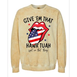 Hawk Tuah 24 Spit On That Thang Tees Hb Hawk Tuah Spit On That Thang Colorblast Crewneck Sweatshirt