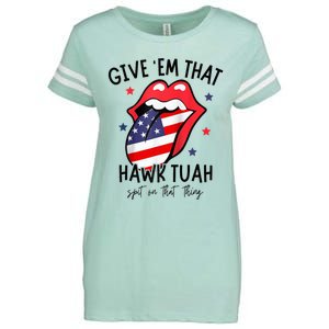 Hawk Tuah 24 Spit On That Thang Tees Hb Hawk Tuah Spit On That Thang Enza Ladies Jersey Football T-Shirt