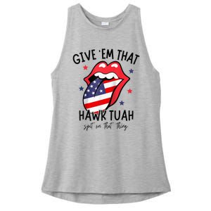 Hawk Tuah 24 Spit On That Thang Tees Hb Hawk Tuah Spit On That Thang Ladies PosiCharge Tri-Blend Wicking Tank