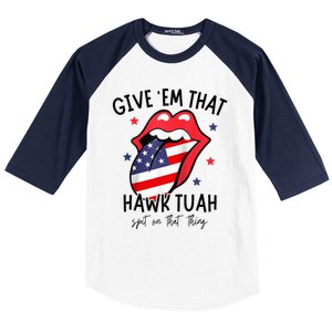 Hawk Tuah 24 Spit On That Thang Tees Hb Hawk Tuah Spit On That Thang Baseball Sleeve Shirt