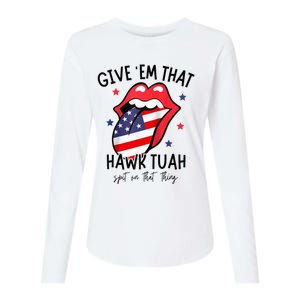 Hawk Tuah 24 Spit On That Thang Tees Hb Hawk Tuah Spit On That Thang Womens Cotton Relaxed Long Sleeve T-Shirt