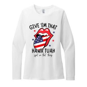 Hawk Tuah 24 Spit On That Thang Tees Hb Hawk Tuah Spit On That Thang Womens CVC Long Sleeve Shirt