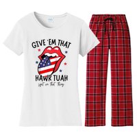 Hawk Tuah 24 Spit On That Thang Tees Hb Hawk Tuah Spit On That Thang Women's Flannel Pajama Set