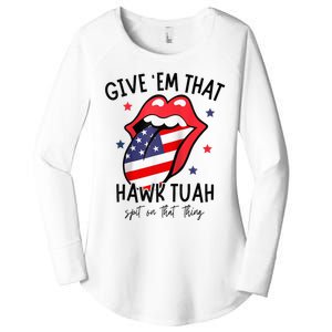 Hawk Tuah 24 Spit On That Thang Tees Hb Hawk Tuah Spit On That Thang Women's Perfect Tri Tunic Long Sleeve Shirt