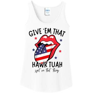 Hawk Tuah 24 Spit On That Thang Tees Hb Hawk Tuah Spit On That Thang Ladies Essential Tank