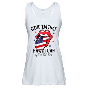 Hawk Tuah 24 Spit On That Thang Tees Hb Hawk Tuah Spit On That Thang Ladies Essential Flowy Tank