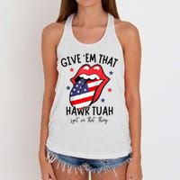 Hawk Tuah 24 Spit On That Thang Tees Hb Hawk Tuah Spit On That Thang Women's Knotted Racerback Tank