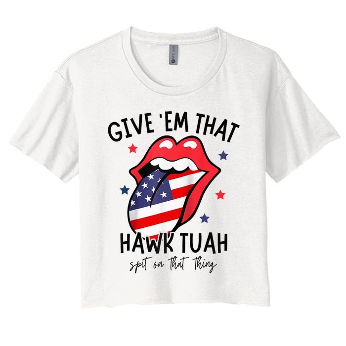 Hawk Tuah 24 Spit On That Thang Tees Hb Hawk Tuah Spit On That Thang Women's Crop Top Tee