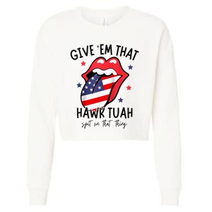 Hawk Tuah 24 Spit On That Thang Tees Hb Hawk Tuah Spit On That Thang Cropped Pullover Crew