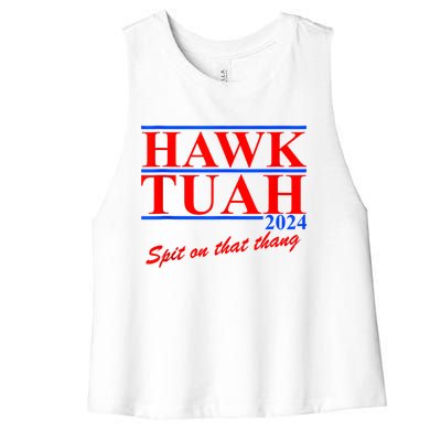 Hawk Tuah 24 Spit On That Thang Women's Racerback Cropped Tank