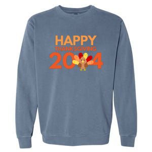 Happy Thanksgiving 2024 Funny Turkey Day Fall Garment-Dyed Sweatshirt