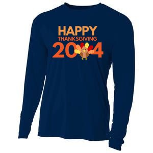 Happy Thanksgiving 2024 Funny Turkey Day Fall Cooling Performance Long Sleeve Crew