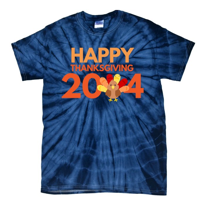 Happy Thanksgiving 2024 Funny Turkey Day Fall Tie-Dye T-Shirt