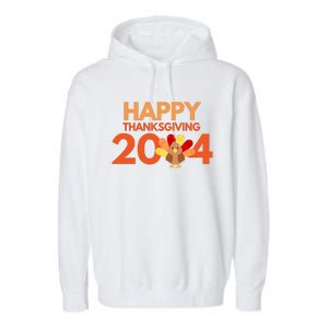 Happy Thanksgiving 2024 Funny Turkey Day Fall Garment-Dyed Fleece Hoodie