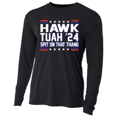 Hawk Tuah 2024 Spit On That Thang Hawk Tuah Girl Cooling Performance Long Sleeve Crew