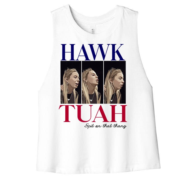 Hawk Tuah 24 Spit On That Thang Women's Racerback Cropped Tank