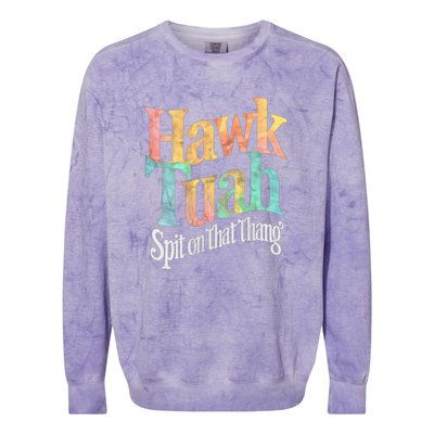 Hawk Tuah 24 Spit On That Thang Vibe 2024 Colorblast Crewneck Sweatshirt