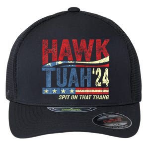 Hawk Tuah 24 Spit On That Thang Hawk Tuah 2024 Funny Viral Design Flexfit Unipanel Trucker Cap