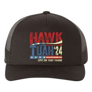 Hawk Tuah 24 Spit On That Thang Hawk Tuah 2024 Funny Viral Design Yupoong Adult 5-Panel Trucker Hat