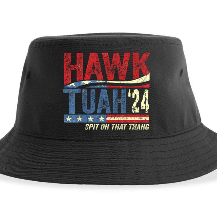 Hawk Tuah 24 Spit On That Thang Hawk Tuah 2024 Funny Viral Design Sustainable Bucket Hat