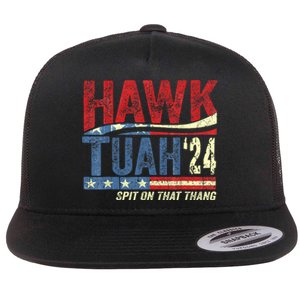 Hawk Tuah 24 Spit On That Thang Hawk Tuah 2024 Funny Viral Design Flat Bill Trucker Hat